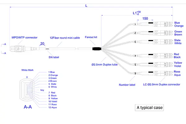 MTP<ALIMT >®</ALIMT>/MPO Harness Cable